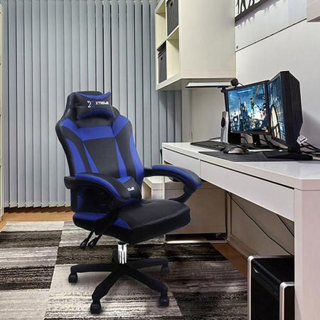 Imagem de Cadeira Gamer Xtreme Suporta 120 Kg Reclinável Preto e Azul