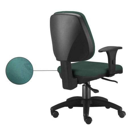 Imagem de Cadeira Giratória Job L02 Executiva Ergonômica Escritório Crepe Verde Musgo - Lyam Decor