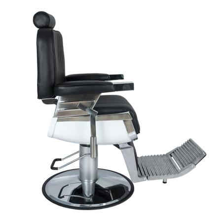 Cadeira de Barbeiro Cabelereira Hidráulica Reclinável Couro