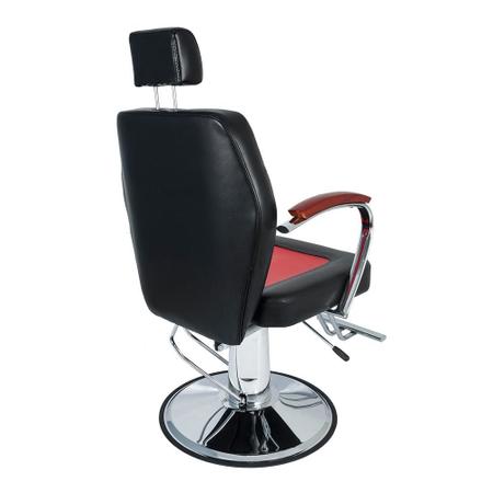 Cadeira de Barbeiro e Cabeleireiro Reclinável com Hidráulico Base