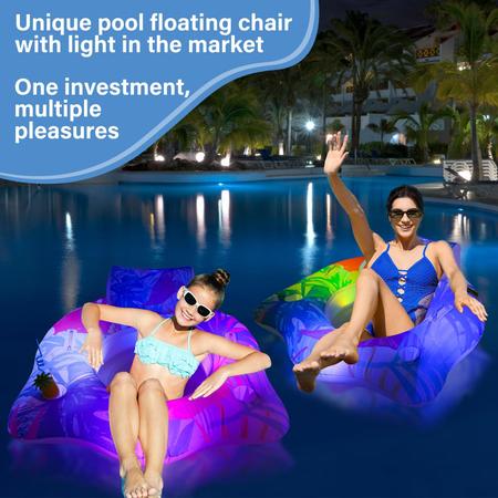 Imagem de Cadeira inflável Pool Floats Silipull Solar Float, pacote com 2