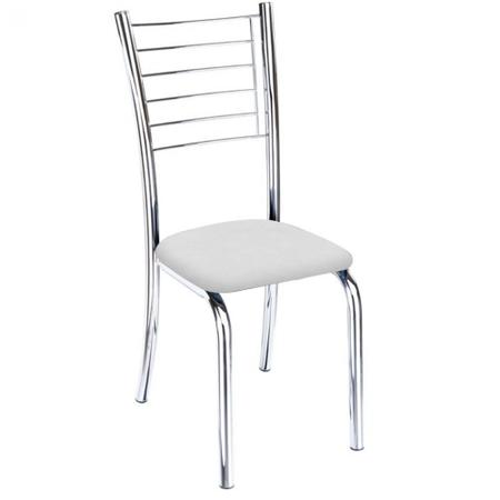 Imagem de Cadeira Ipanema Super Resistente cromada para cozinha Assento sintético branco