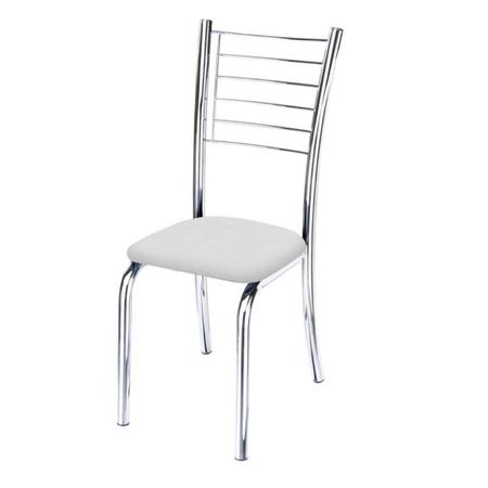 Imagem de Cadeira Ipanema Super Resistente cromada para cozinha Assento sintético branco