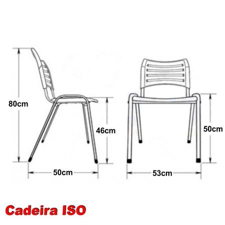 Imagem de Cadeira ISO Plástica (Kit 06) Para Igrejas, Sorveterias, Restaurante - VERMELHA - KASMOBILE