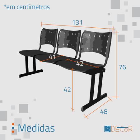 Imagem de Cadeira ISO PP RP Longarina 3 Lugares Color