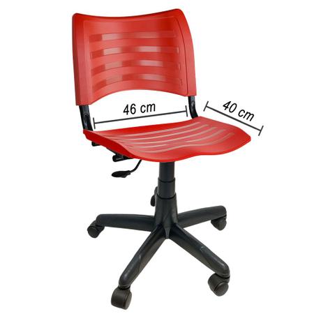 Imagem de Cadeira Iso Secretária Giratória Plástica Vermelha Para Escritório