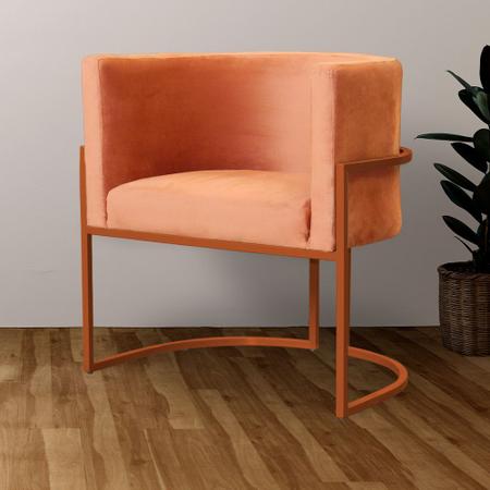 Imagem de Cadeira Luna para Clínica Estética Base de Metal Bronze Veludo Escolha sua cor - WeD Decor