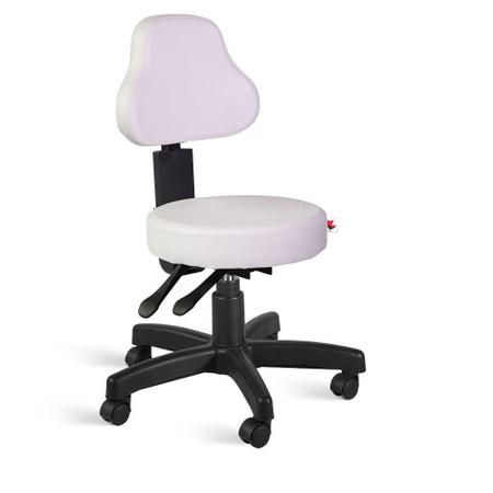 Cadeira Mocho Encosto Alto Back System Revestimento Material Sintético Branco - Shopcadeiras Imagem de Cadeira Mocho Encosto Alto Back System Revestimento Material Sintético Branco