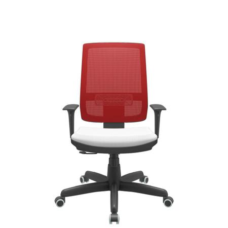 Imagem de Cadeira Office Brizza Tela Vermelha Assento Aero Branco RelaxPlax Base Standard 120cm - 63867