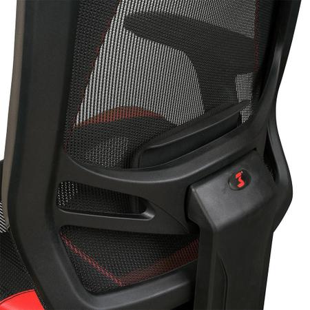 Imagem de Cadeira Office DT3 Sports Spider, Preto e Vermelho, Reclinável com Sistema Frog  e Apoio Para Cabeça - 12057-5