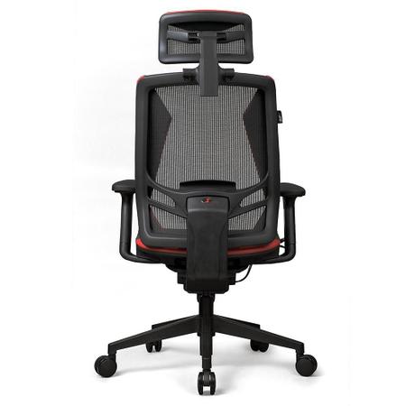 Imagem de Cadeira Office DT3 Sports Spider, Preto e Vermelho, Reclinável com Sistema Frog  e Apoio Para Cabeça - 12057-5