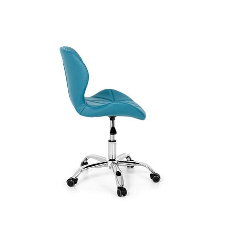 Cadeira Office Eiffel Slim Base Giratória - Turquesa - Magazine Decor Imagem de Cadeira Office Eiffel Slim Base Giratória - Turquesa
