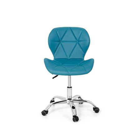 Cadeira Office Eiffel Slim Base Giratória - Turquesa - Magazine Decor Imagem de Cadeira Office Eiffel Slim Base Giratória - Turquesa