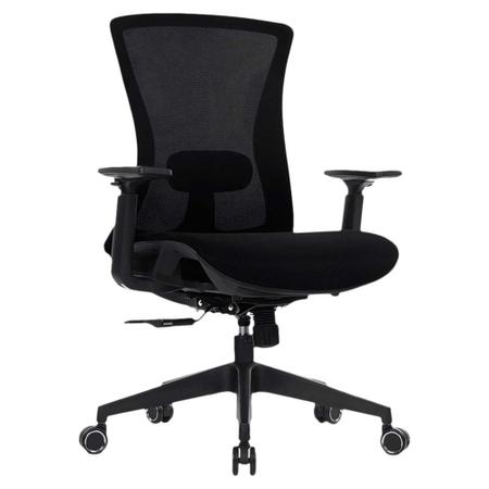 Imagem de Cadeira office vicenza dt3 13385-0 ergonômica preta braço 1d ajuste altura inclinação apoio lombar