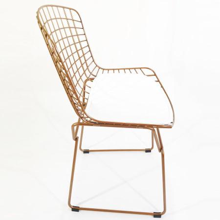 Imagem de Cadeira para Cozinha Bertoia cobre assento branco - Poltronas do Sul