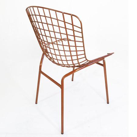 Imagem de Cadeira para Cozinha Bertoia cobre assento branco tubular - Poltronas do Sul
