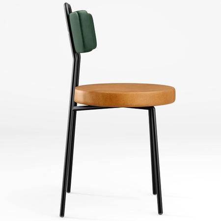 Imagem de Cadeira Para Cozinha Sala De Jantar Barcelona L02 Facto Verde Musgo tecido sintético Whisky - Lyam Decor