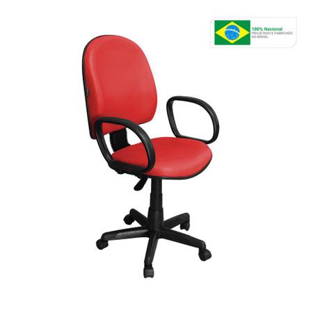 Imagem de Cadeira para Escritório PE02 Giratória Couro Vermelho - Pethiflex