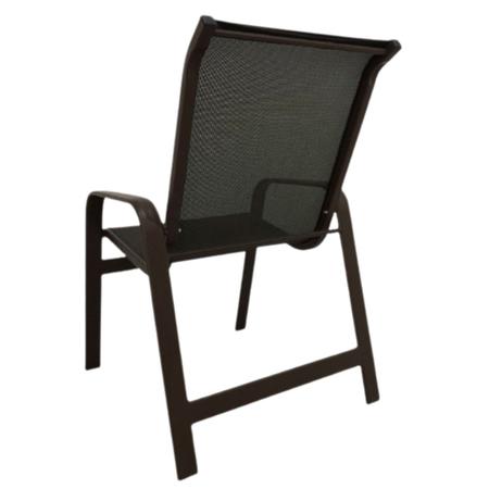 Imagem de Cadeira para Jardim em Alumínio e Tela Sling Lótus Voratto Móveis Marrom