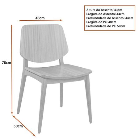 Imagem de Cadeira para Mesa de Jantar Tami 48cm Madeira Maciça - Sallar Home