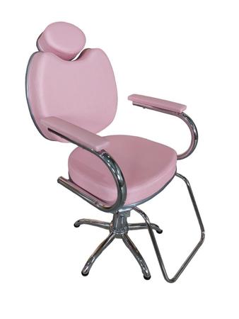 Imagem de Cadeira Para Salão Cabeleireiro Fixa Hidráulica Rosa Bebê