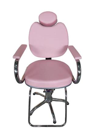 Imagem de Cadeira Para Salão Cabeleireiro Fixa Hidráulica Rosa Bebê