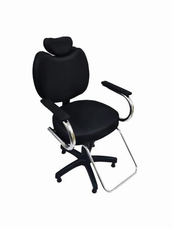 Imagem de Cadeira Para Salão De Beleza Poltrona Luxo Preta 90x50cm