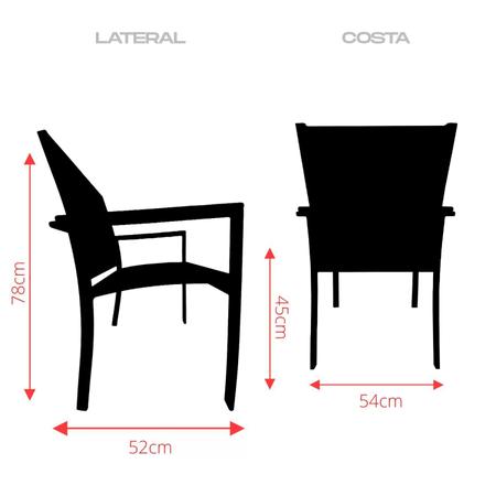 Imagem de Cadeira Perpétua com Braço de Madeira em Corda Náutica e Alumínio Para Área Externa e Interna Marrom/Preto Fosco