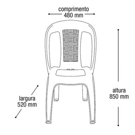 Imagem de Cadeira Plástica Bistrô Empilhavel Multiuso Preta Arqplast