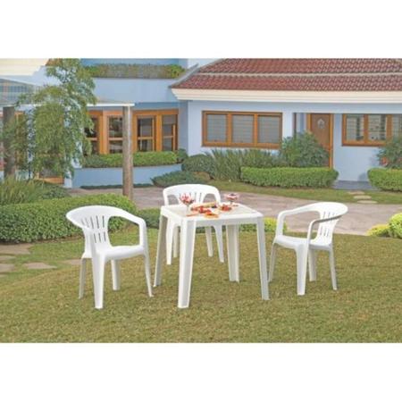 Cadeira plástica com braços branca - Atalaia - Tramontina Imagem de Cadeira plástica com braços branca - Atalaia - Tramontina