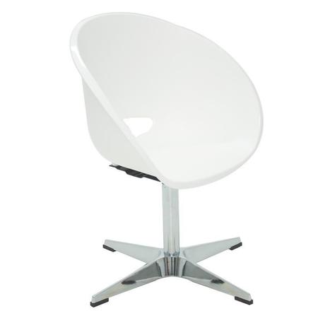 Imagem de Cadeira plastica elena branca com base central x em aco cromado