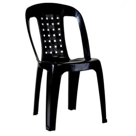 Imagem de Cadeira Plástica Monobloco Bistrô Multiuso Resistente Empilhável Suporta até 154 Kg Preta Arqplast