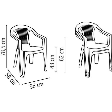 Imagem de Cadeira plastica monobloco com bracos guarapari preta tramontina