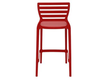 Imagem de Cadeira plastica monobloco sofia vermelha encosto vazado horizontal bar e residencia tramontina