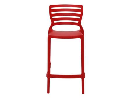 Imagem de Cadeira plastica monobloco sofia vermelha encosto vazado horizontal bar e residencia tramontina