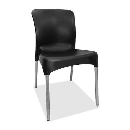Imagem de Cadeira plástica Sec Line Preta com pés de Alumínio