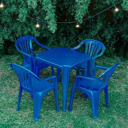Imagem de Cadeira Plástico Bela Vista Azul  Com Braço  Mor