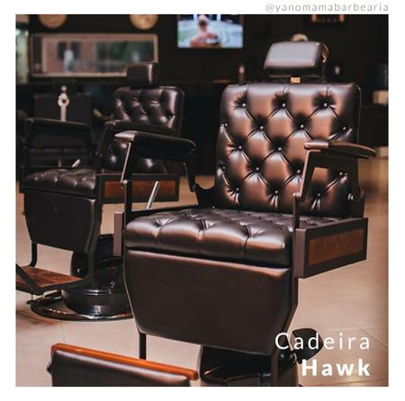 Cadeira de Barbeiro Hawk Capitonê Kixiki Amarelo