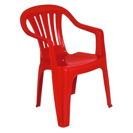 Imagem de Cadeira Poltrona Vermelha em Plastico Suporta Ate 182 Kg Mor