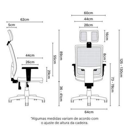 Imagem de Cadeira Presidente Brizza Back 3D Crepe Apoio Plaxmetal Pret