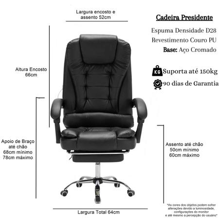 Imagem de Cadeira Presidente de Escritório com Apoio aos Pés Massagem P2S9