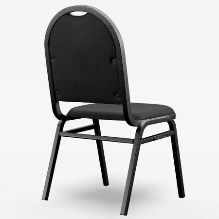 Imagem de Cadeira Recepção Essencial Hot Fixa Empilhável Preta - Mpozenato