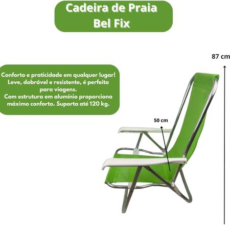 Imagem de Cadeira Reclinável 4 Posições Alumínio Sannet Bel - Verde