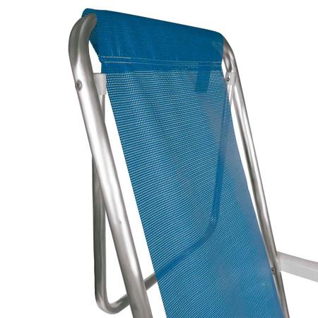 Imagem de Cadeira Reclinável Alumínio 8 Posições Azul