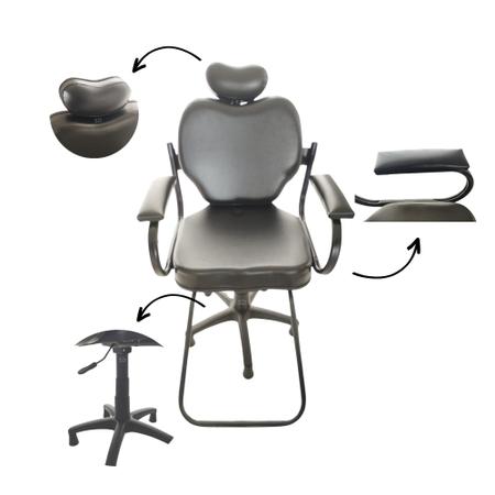 Imagem de Cadeira Salão de beleza Henvifer Cabelereira barbeiro móvel