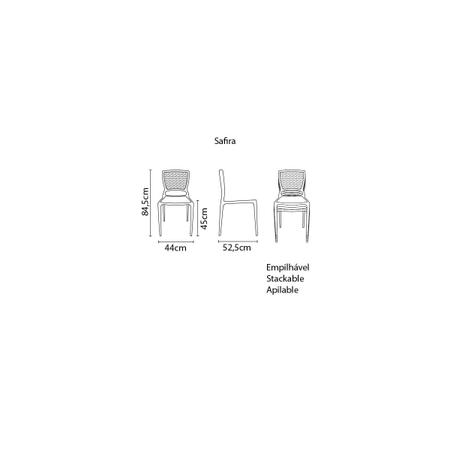 Imagem de Cadeira Tramontina Safira Camurça em Polipropileno e Fibra de Vidro