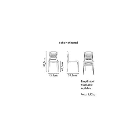 Imagem de Cadeira Tramontina Sofia Camurça Encosto Vazado Horizontal em Polipropileno e Fibra de Vidro