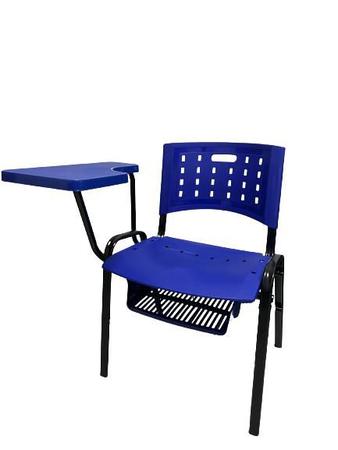 Imagem de Cadeira Universitária com prancheta - porta livro e assento em polipropileno Azul