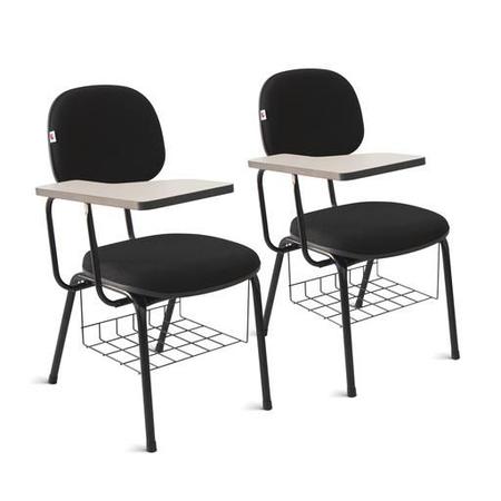 Cadeira Universitária Secretária Tecido kit 2 unidades - Shopcadeiras Imagem de Cadeira Universitária Secretária Tecido kit 2 unidades