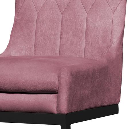 Imagem de Cadeira Valentina Sala de Jantar Veludo Rosa Chiclete Base Preta - Vallisa Decor